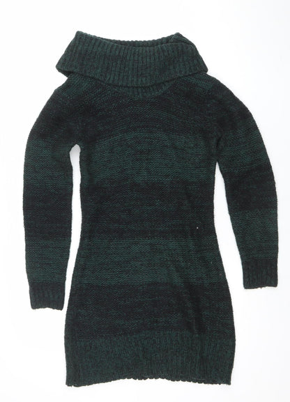Womens UK Size M Initial Green Pullover Jumper