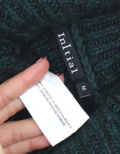 Womens UK Size M Initial Green Pullover Jumper