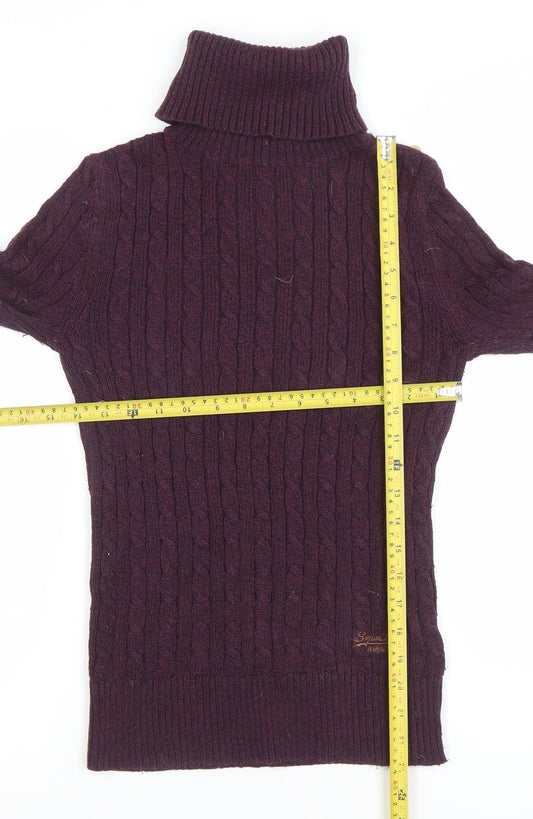 Womens UK Size S Superdry Purple Pullover Jumper