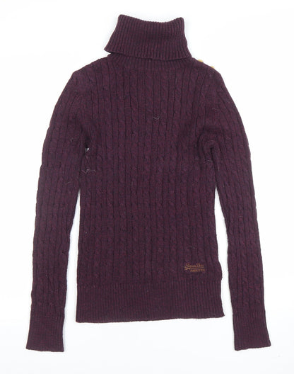 Womens UK Size S Superdry Purple Pullover Jumper