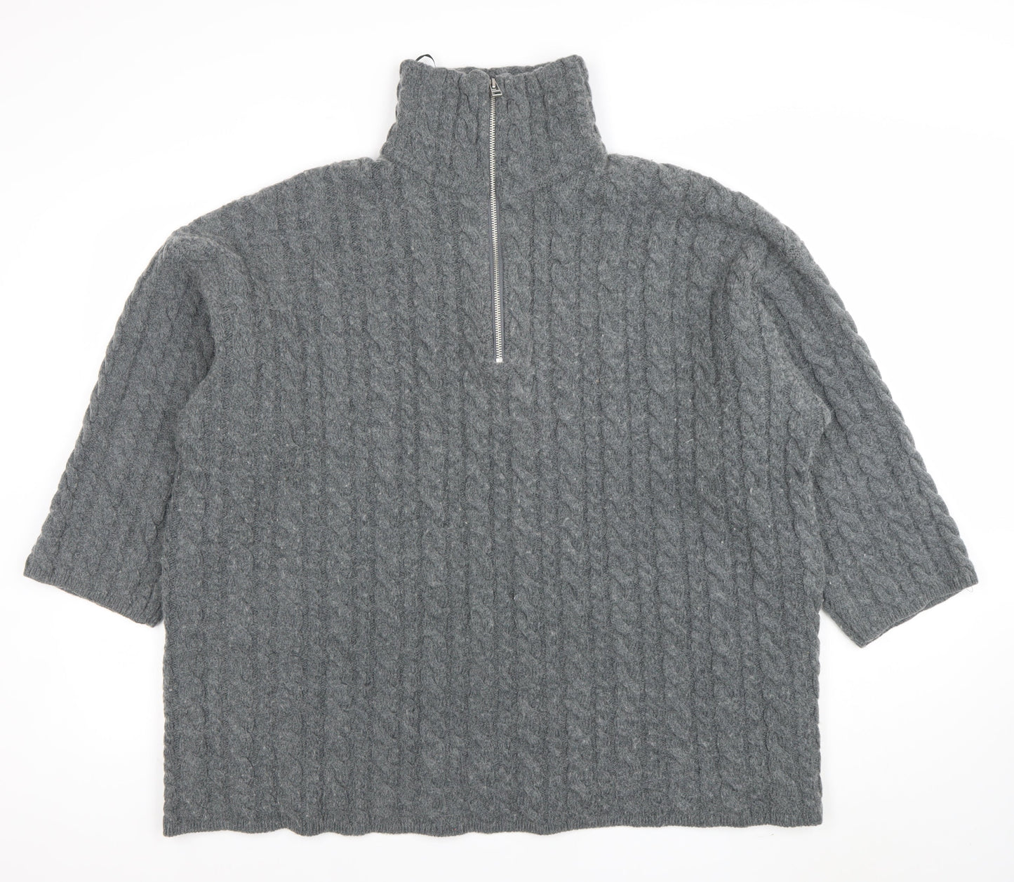 Womens UK Size S H&M Grey Full Zip Jumper