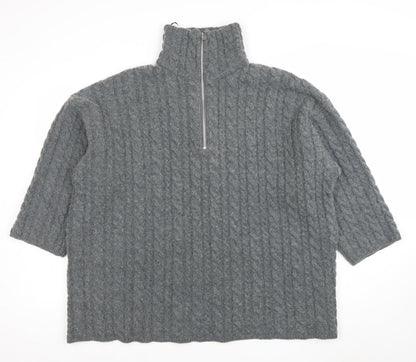 Womens UK Size S H&M Grey Full Zip Jumper