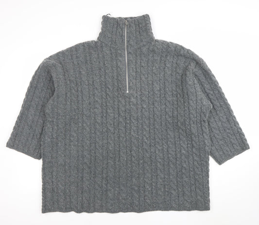 Womens UK Size S H&M Grey Full Zip Jumper