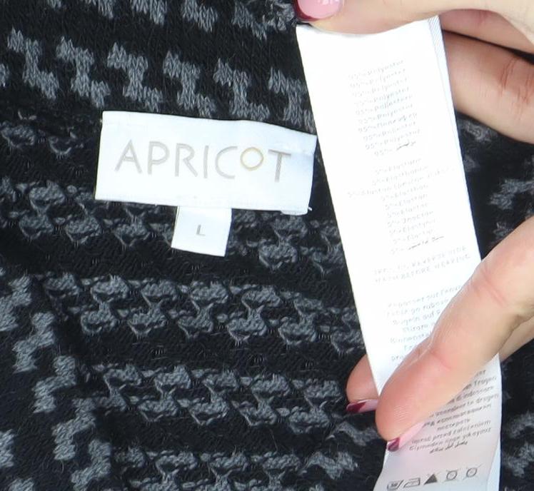 Womens UK Size L Apricot Black Tunic Jumper