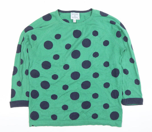 Womens UK Size 12 Antoni & Alison Green Pullover Jumper