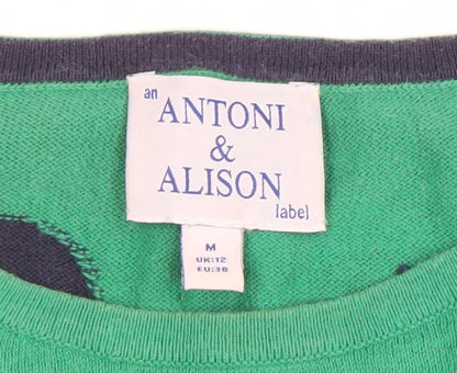 Womens UK Size 12 Antoni & Alison Green Pullover Jumper