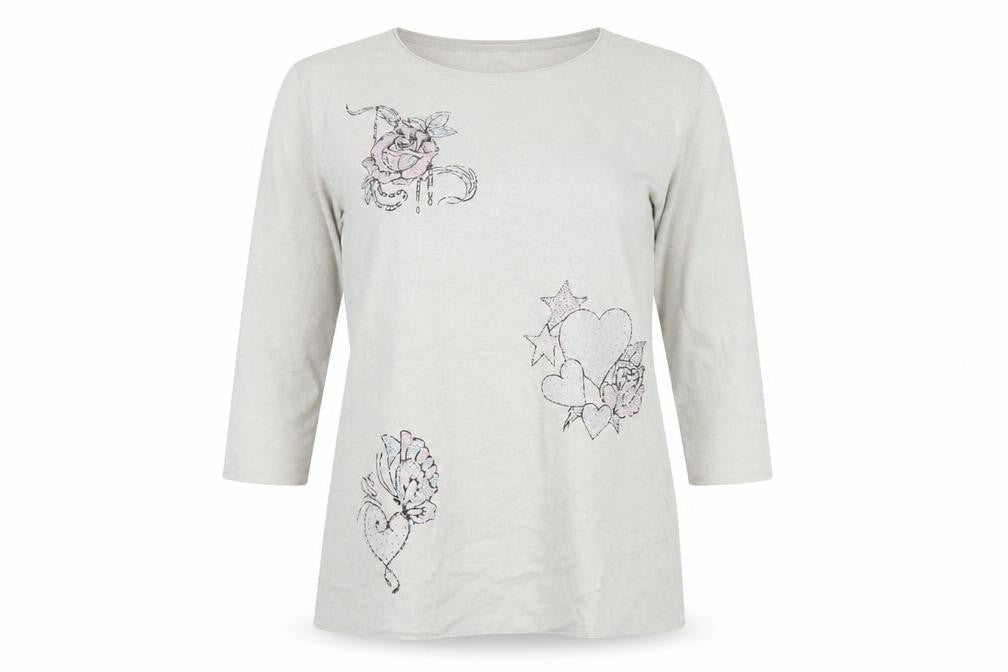 Womens UK Size 14 Rabe Grey Basic T-Shirt