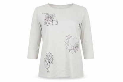 Womens UK Size 14 Rabe Grey Basic T-Shirt