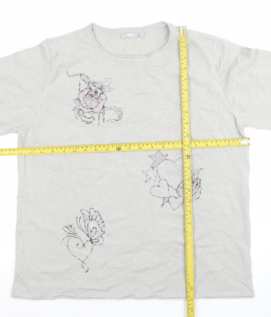 Womens UK Size 14 Rabe Grey Basic T-Shirt