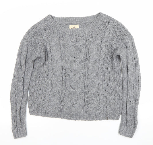Womens UK Size S Hollister Grey Pullover Jumper