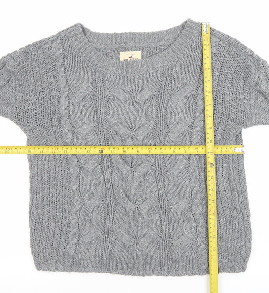 Womens UK Size S Hollister Grey Pullover Jumper