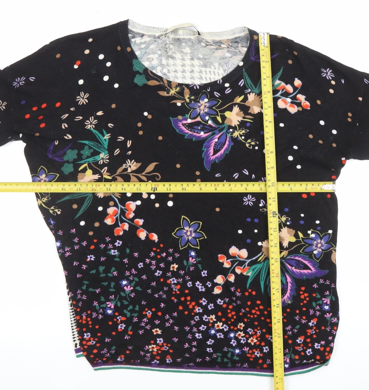 Womens UK Size 12 Oui Black Basic Blouse