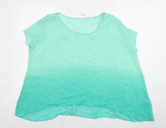 Womens UK Size S GUESS Green Basic Blouse