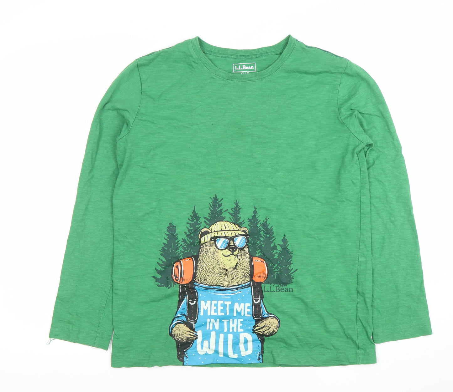 Boys UK Size 18 Years L.L. Bean Green Basic T-Shirt