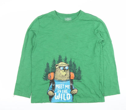 Boys UK Size 18 Years L.L. Bean Green Basic T-Shirt