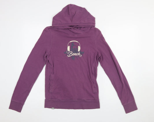 Womens UK Size XS Bench Purple Pullover Hoodie