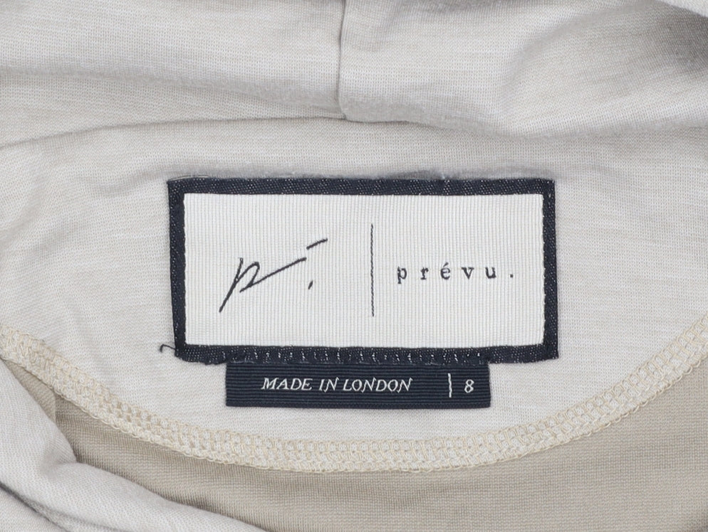 Womens UK Size 8 Prévu Beige Pullover Hoodie