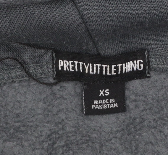 Womens UK Size XS PRETTYLITTLETHING Grey Pullover Hoodie