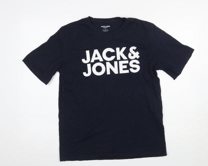 Mens UK Size M JACK & JONES Blue  T-Shirt