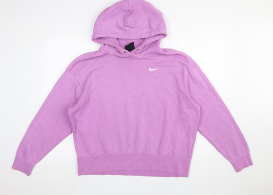 Womens UK Size M Nike Purple Pullover Hoodie