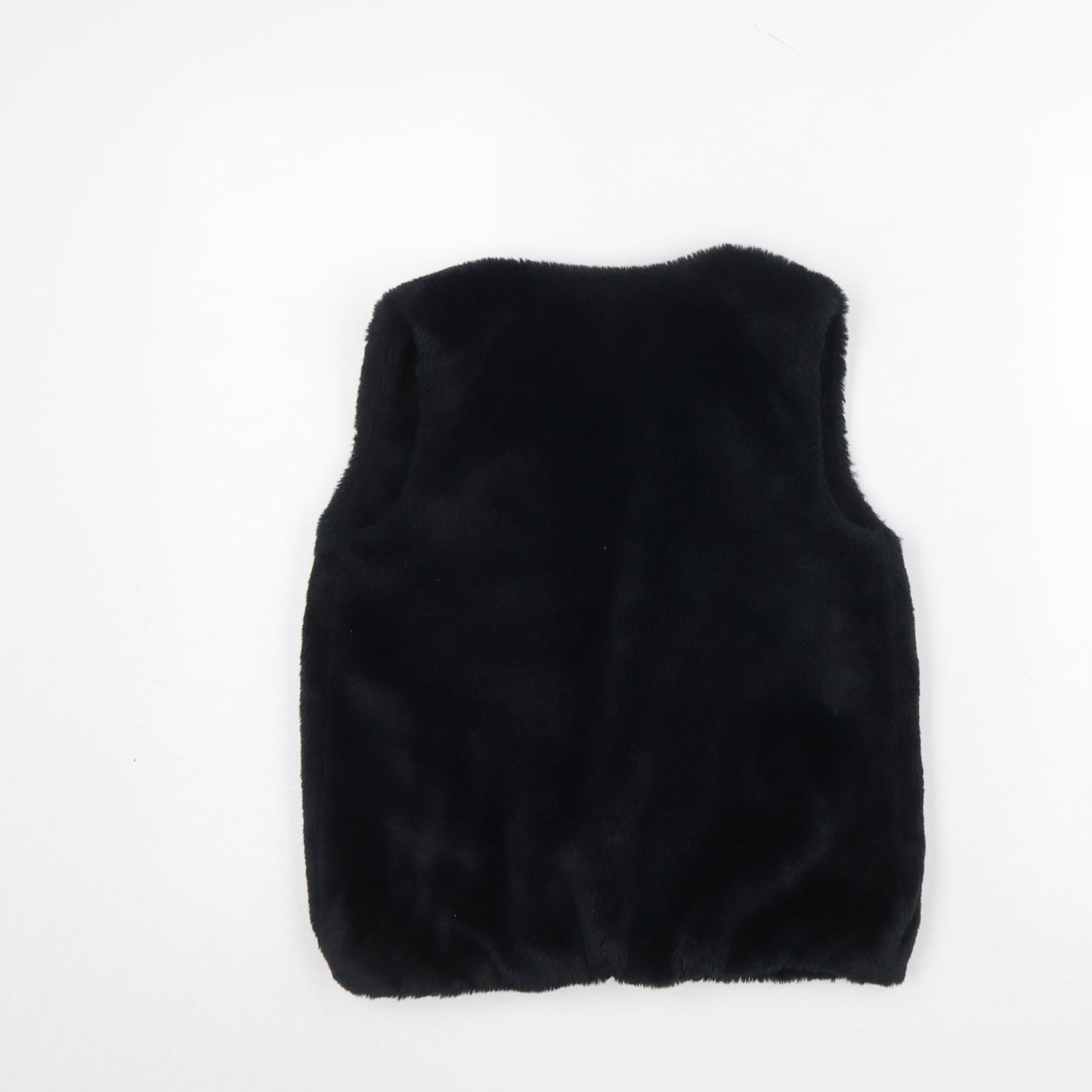 Pep&Co Girls Black Faux Fur Waistcoat 8-9 Years Lined Soft Shell