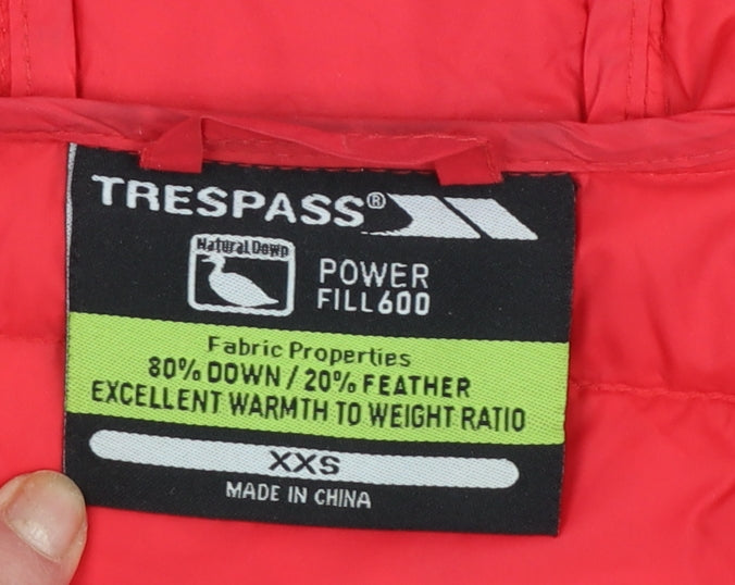 Womens UK Size 2XS Trespass Red Puffer Jacket