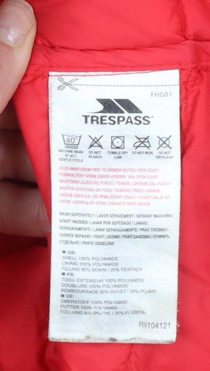Womens UK Size 2XS Trespass Red Puffer Jacket