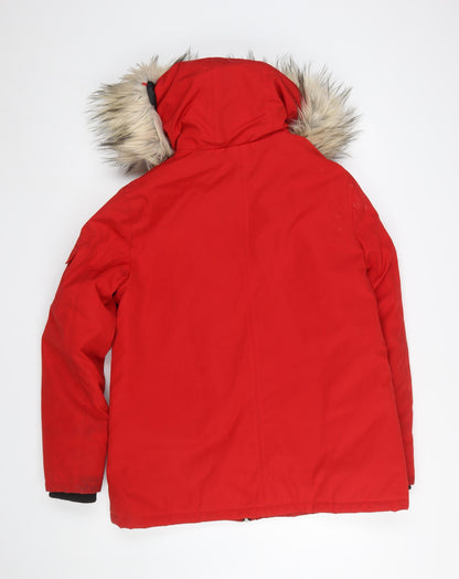 Womens UK Size 12 New Look Red Parka Coat