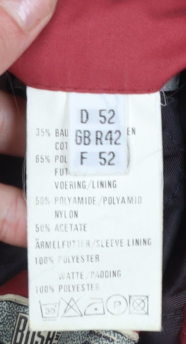 Mens UK Size 42 Bush Sportswear Red Parka Coat