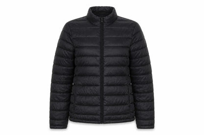 VILA Womens Black Puffer Jacket Size S Lightweight Quilted Zip Coat