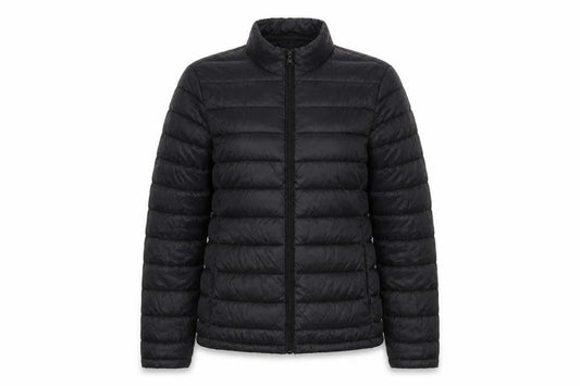 VILA Womens Black Puffer Jacket Size S Lightweight Quilted Zip Coat