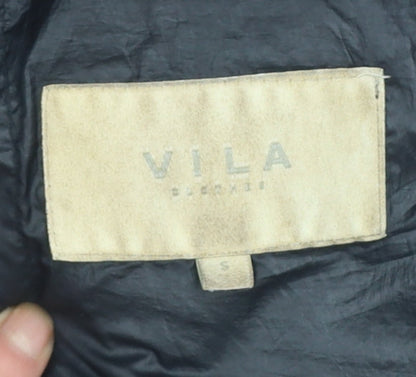 Womens UK Size S VILA Black Puffer Jacket