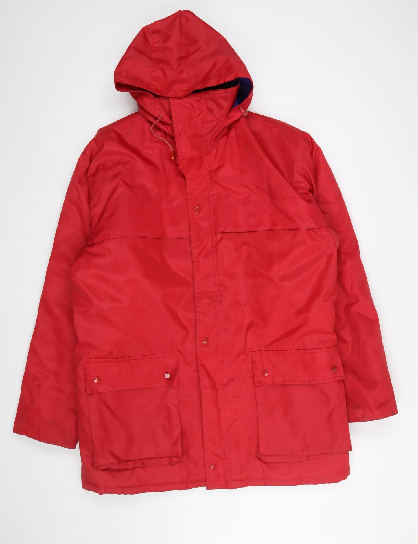 Mens UK Size L Orient Lines Red Parka Coat