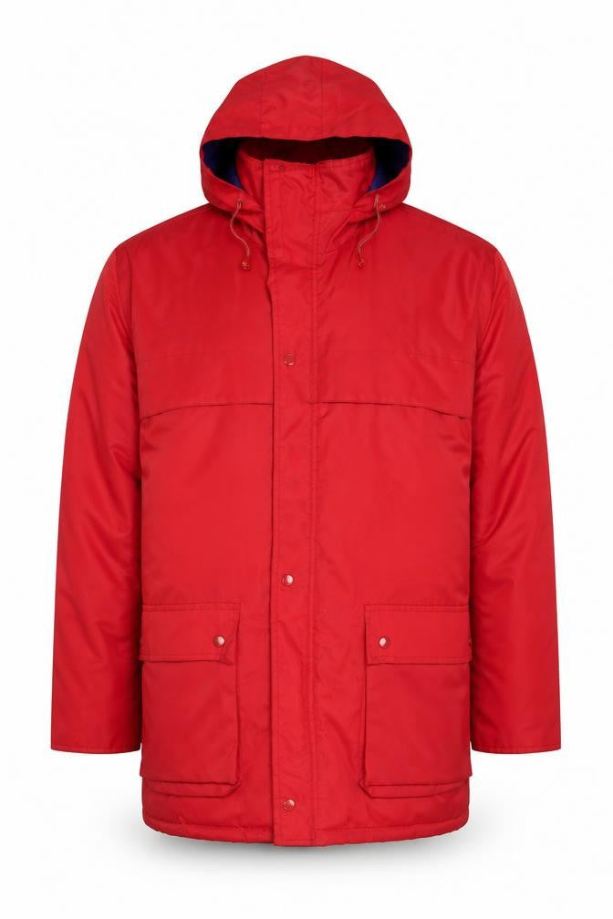 Mens UK Size L Orient Lines Red Parka Coat