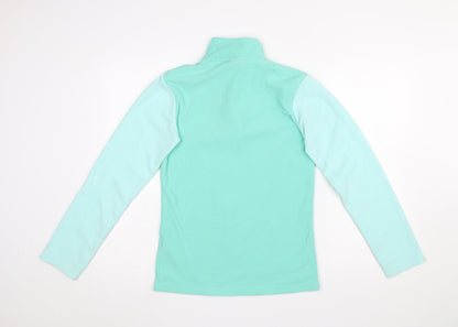 Mountain Warehouse Girls Green Fleece 1/2 Zip Pullover Sweatshirt 13 Years