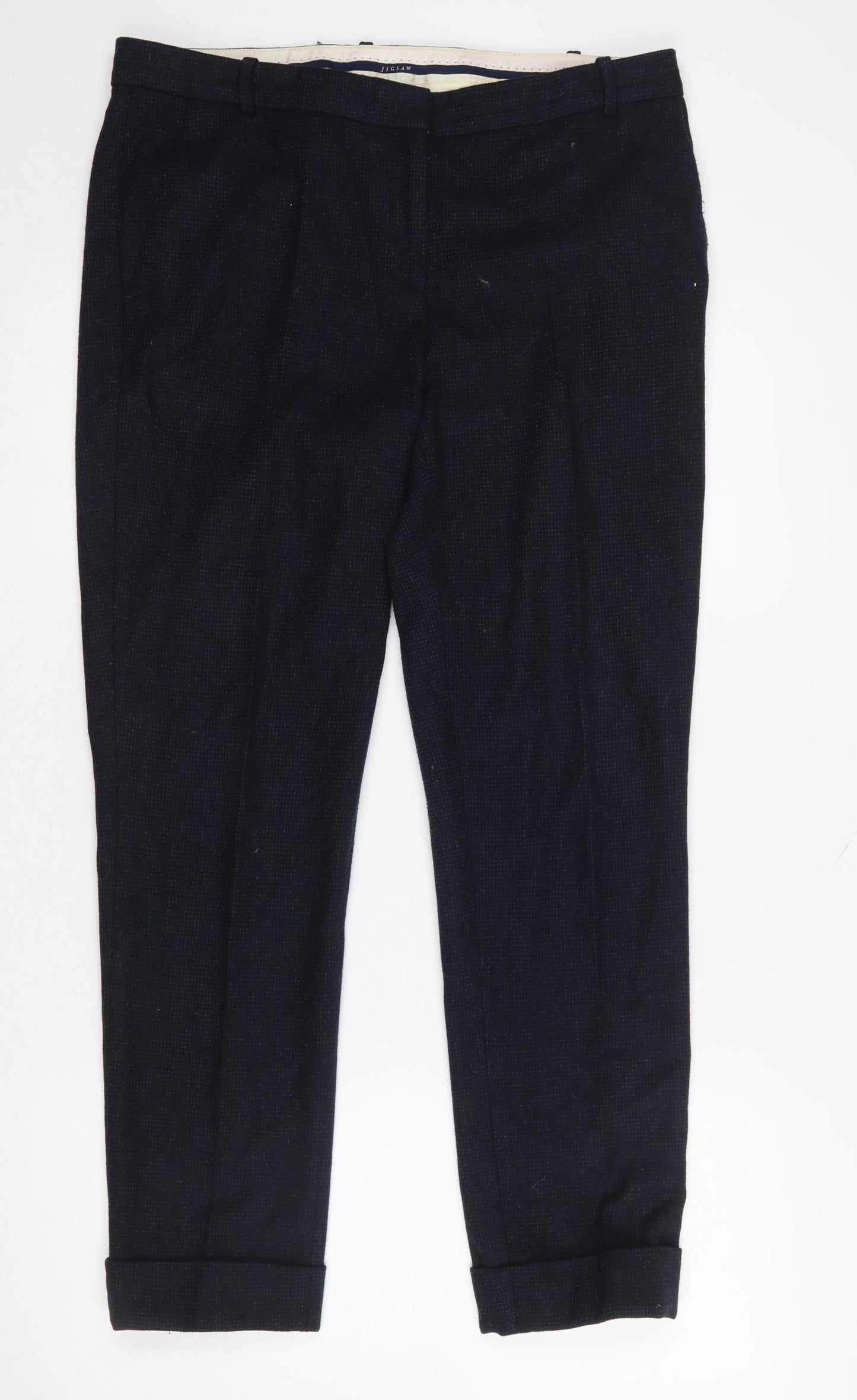 Womens UK Size 12 Jigsaw Regular Fit Business Formal Workwear Black Trousers