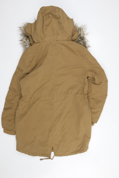 Womens UK Size 14 H&M Brown Parka Coat