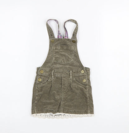 L.O.G.G. Girls Brown Corduroy Pinafore Dress 4-5 Years Lace Trim Casual