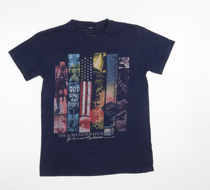 Mens UK Size S River Island Blue  T-Shirt