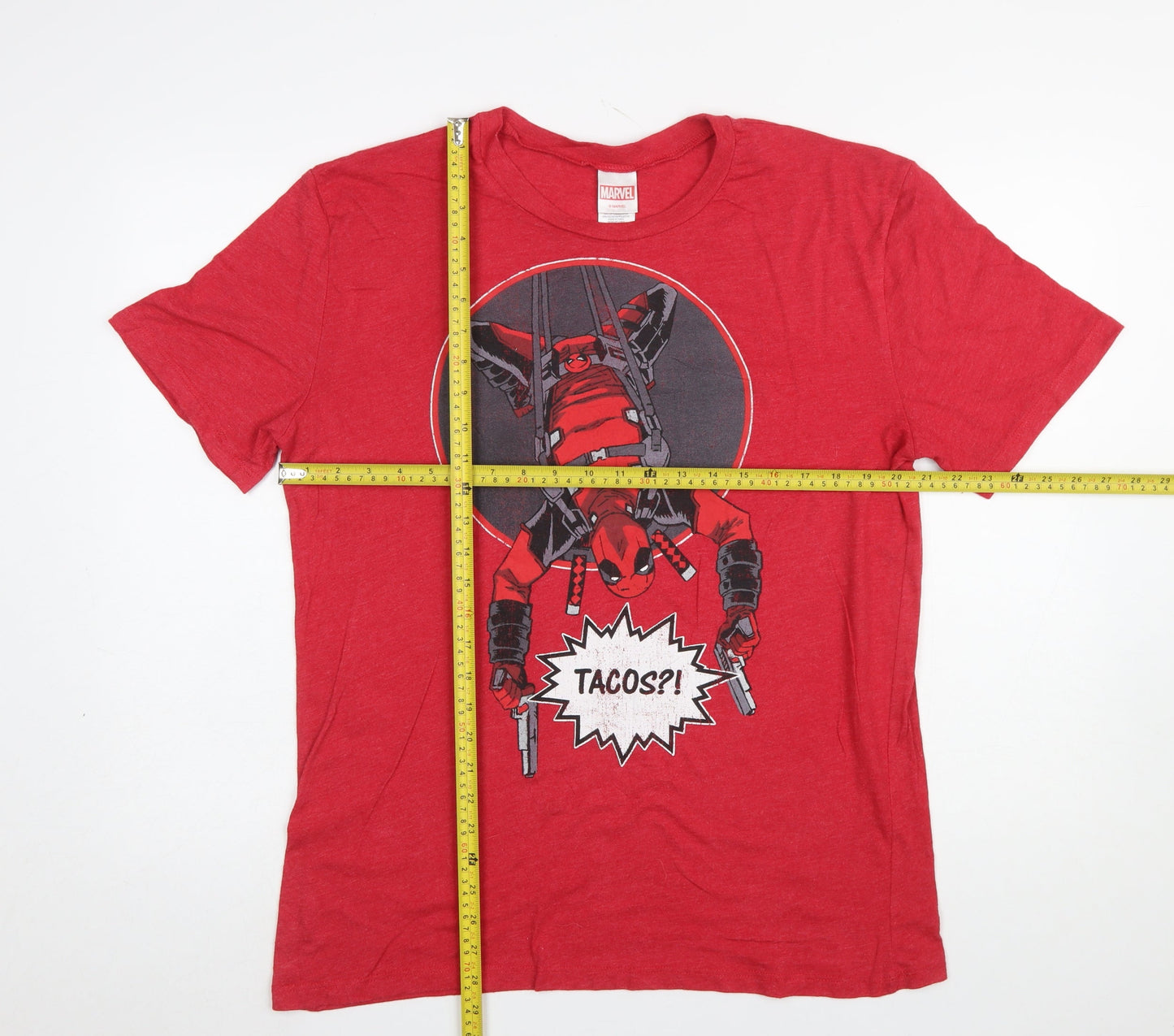 Mens UK Size L Marvel Red  T-Shirt