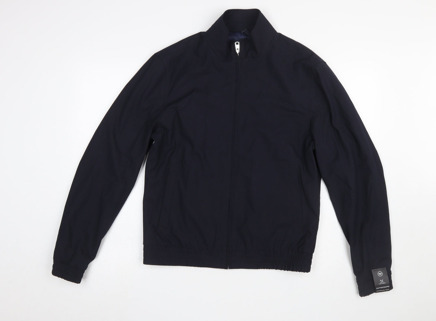 Marks and Spencer Men's Navy Blue Small Stretch Zip Jacket