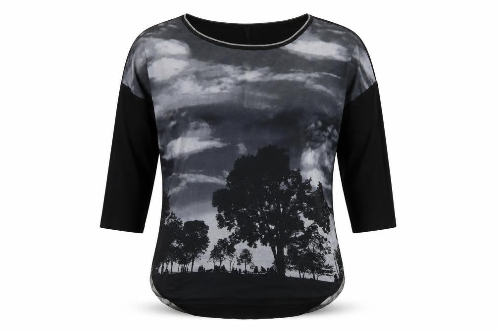 Womens UK Size L Edista Los Angeles Black Basic T-Shirt