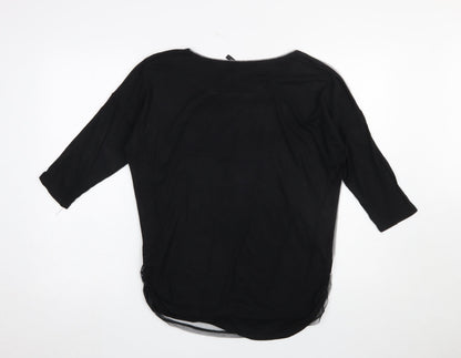 Womens UK Size L Edista Los Angeles Black Basic T-Shirt