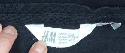 Boys UK Size 14-15 Years H&M Black Basic T-Shirt