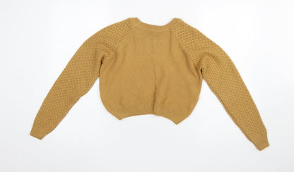 Womens UK Size 4 Miss Selfridge Brown Pullover Jumper