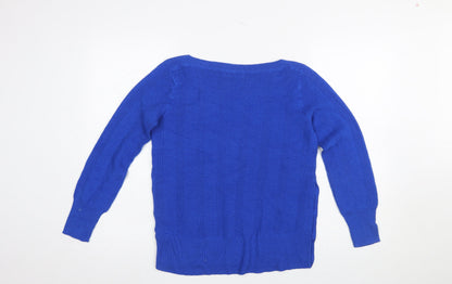 Womens UK Size 8 Marks and Spencer Blue Pullover Jumper
