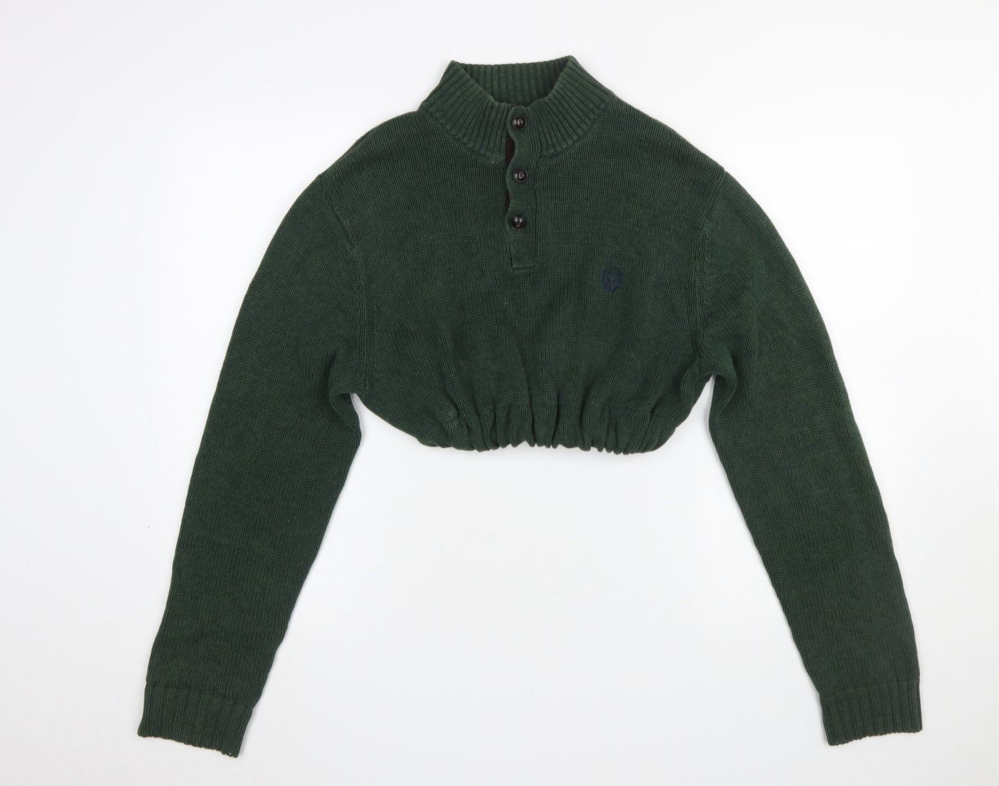 Womens UK Size M Chaps Green Henley Jumper