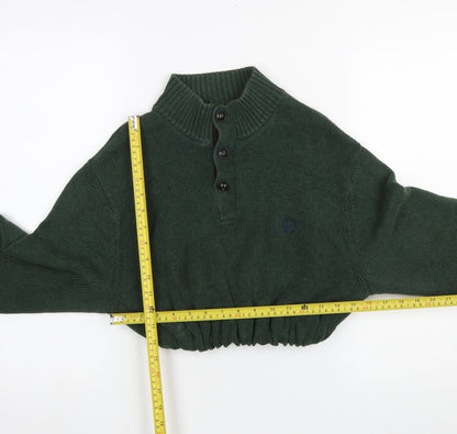 Womens UK Size M Chaps Green Henley Jumper
