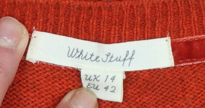 Womens UK Size 14 White Stuff Orange Pullover Jumper