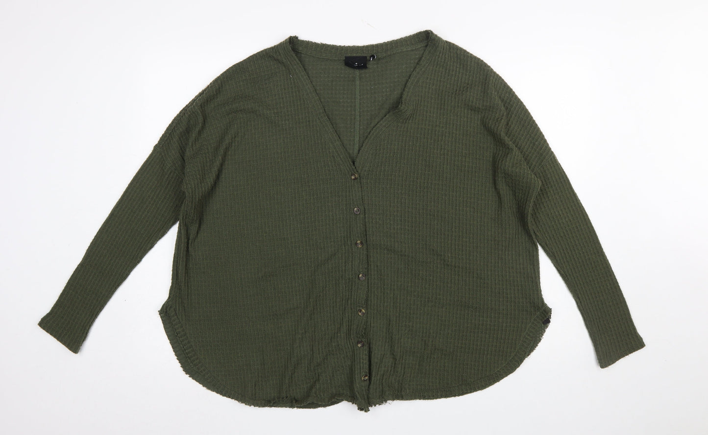 Womens UK Size S Out From Under Green Basic Button-Up